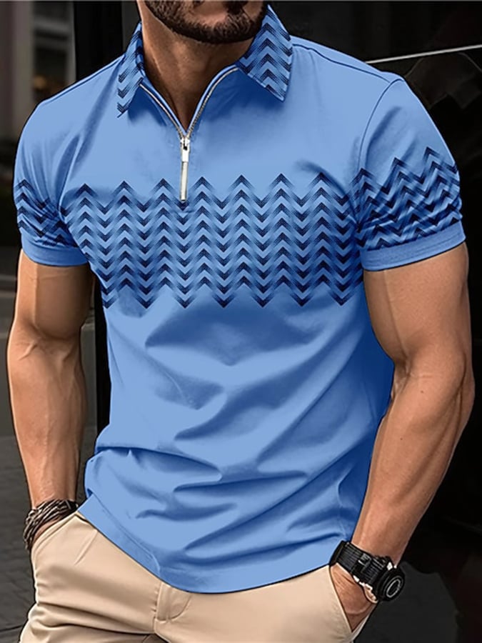 Camisa polo estampado solapa Pullover casual
