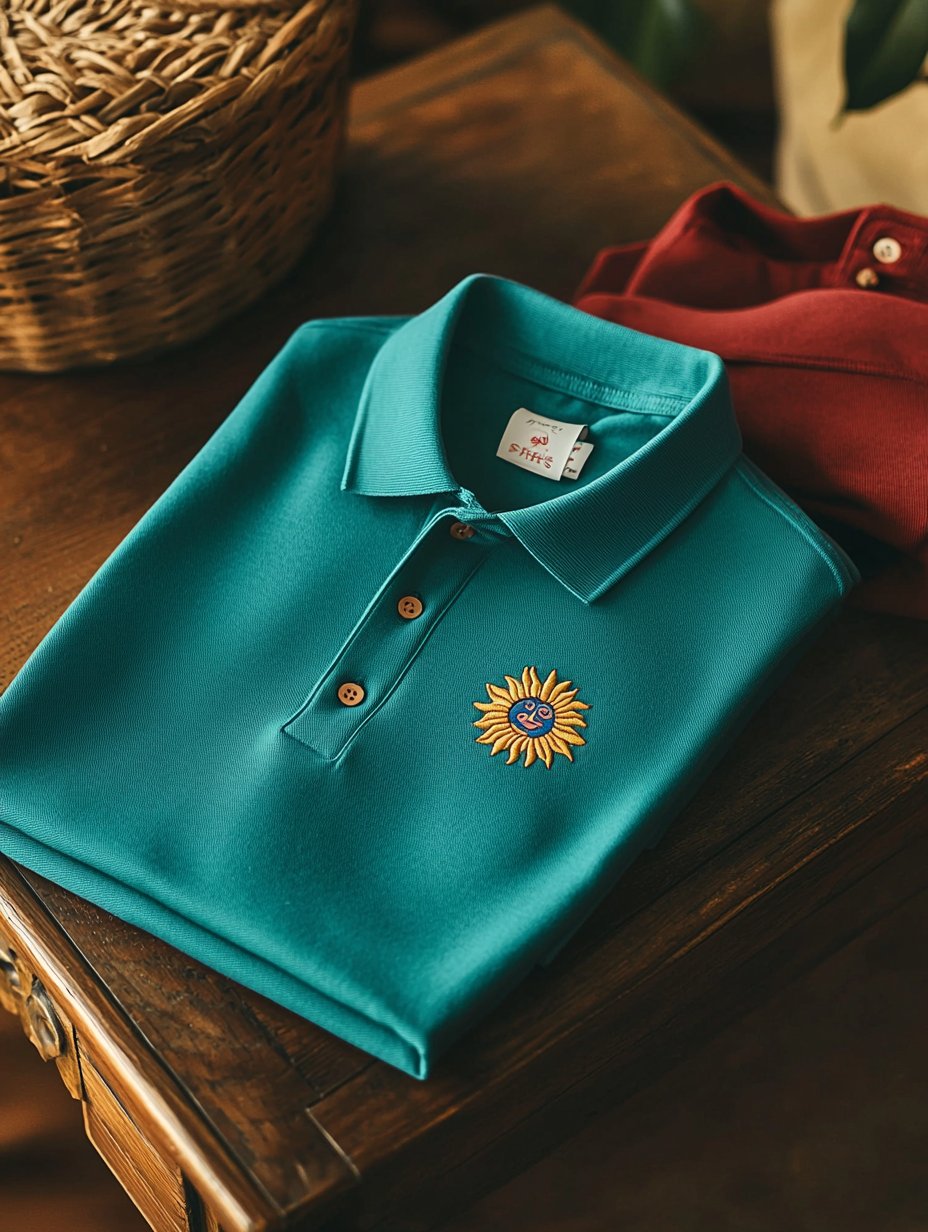 Camisa polo ejecutivo casual Sun Statement Button de manga corta para hombre
