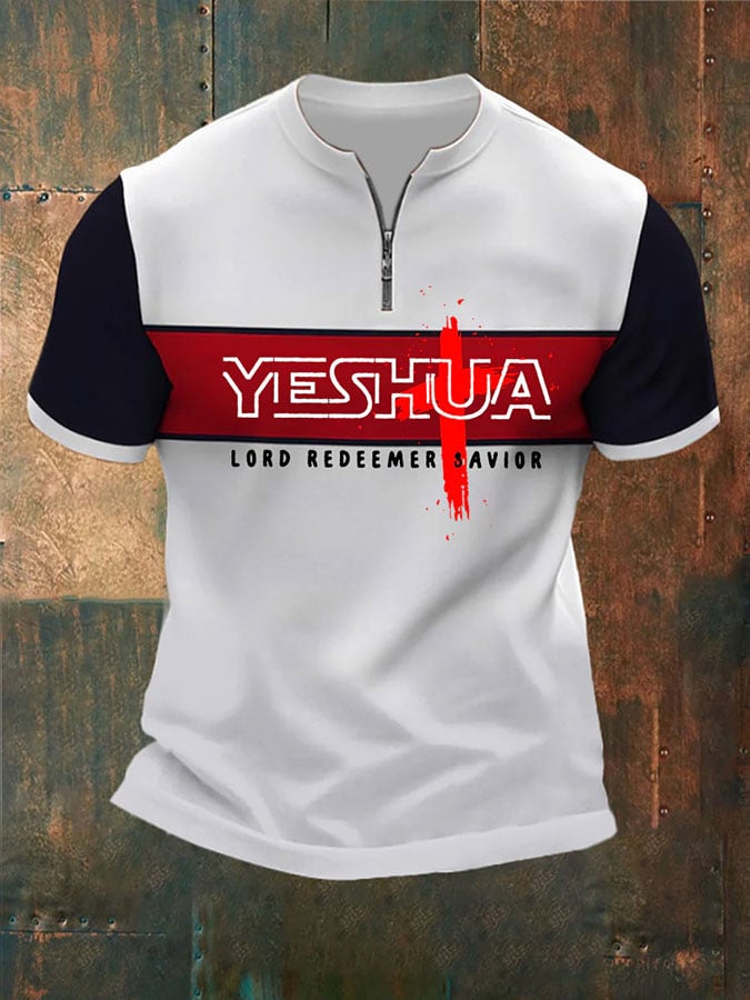 Camisa polo retro Jesus faith gráfico estampado para hombre