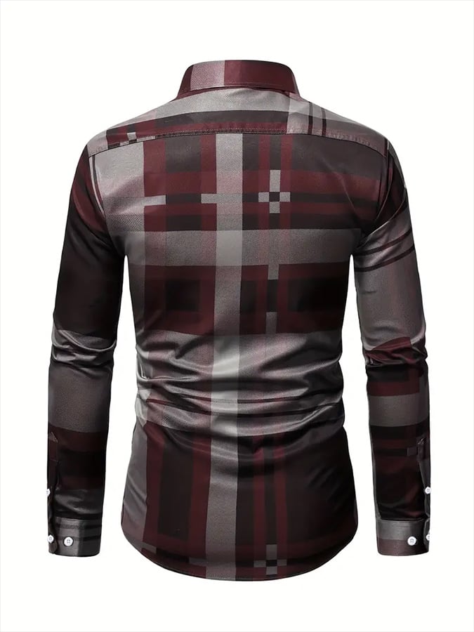 Camisa a cuadros ejecutivo casual para hombre