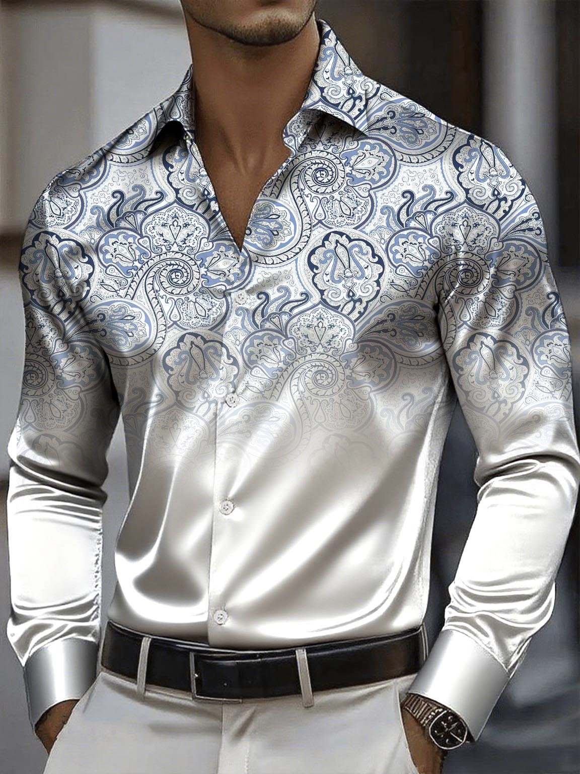 Camisa elegante And clásico ejecutivo de manga larga para hombre