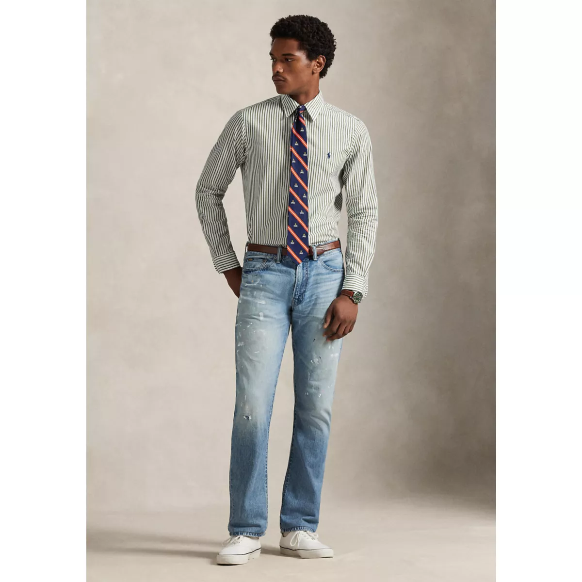 Classic Fit Striped Broadcloth Shirt - 4