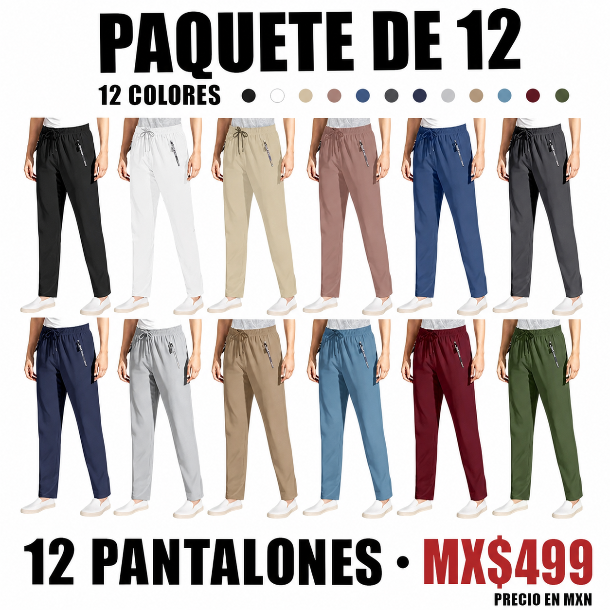 Pantalón casual ultraelástico de tacto fresco para mujer · vista 18