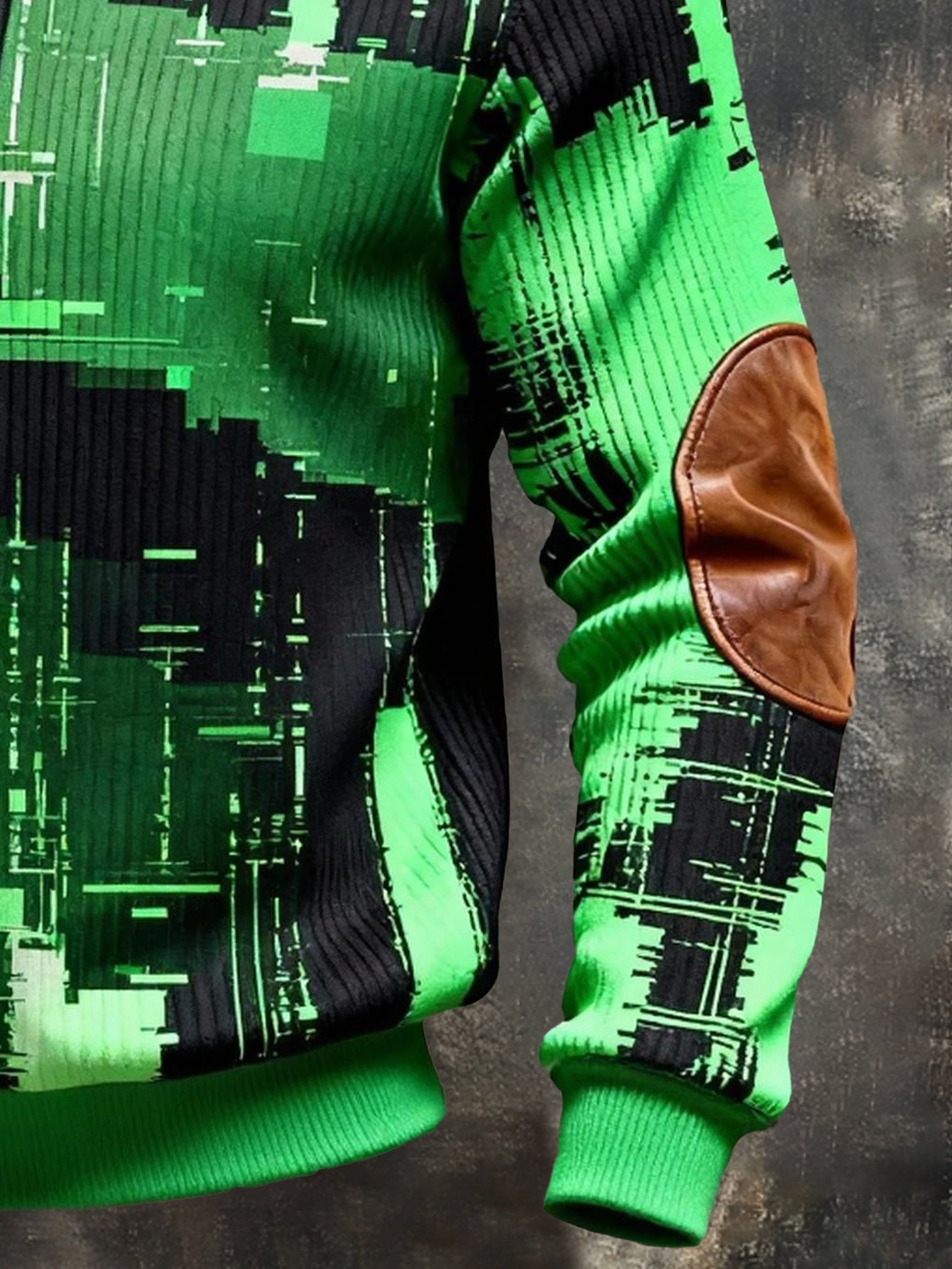 Sudadera vintage Color-Block estampado con cierre con gorrasucha para hombre