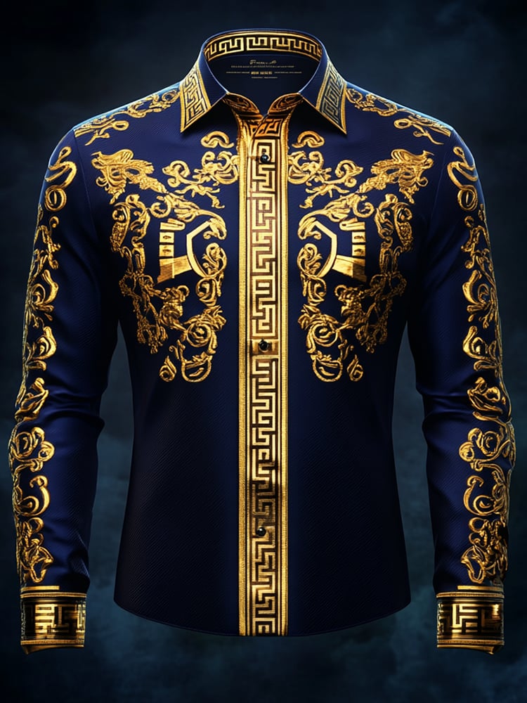 Camisa satén Luxe de manga larga con botones para hombre