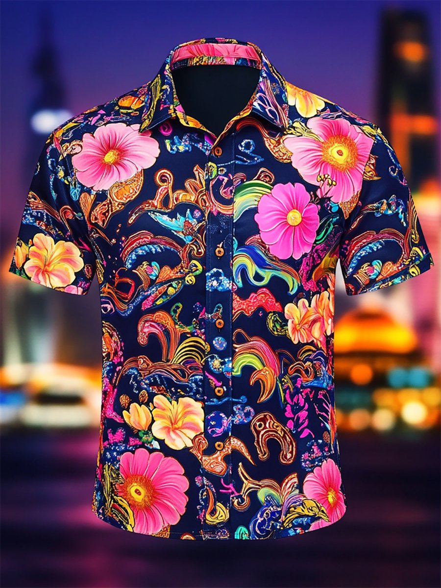 Camisa Resort casual floral Art de manga corta para hombre