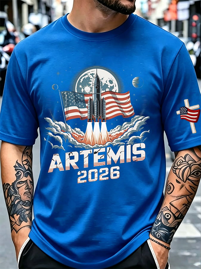 Camiseta Artemis II Moon Mission Themed Trendy for Space Enthusiasts para hombre