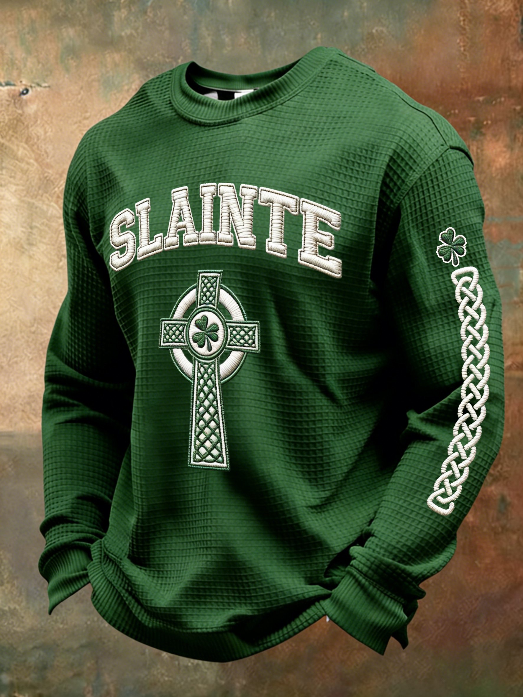 St. Patrick's Day Shamrock estampado casual Top para hombre