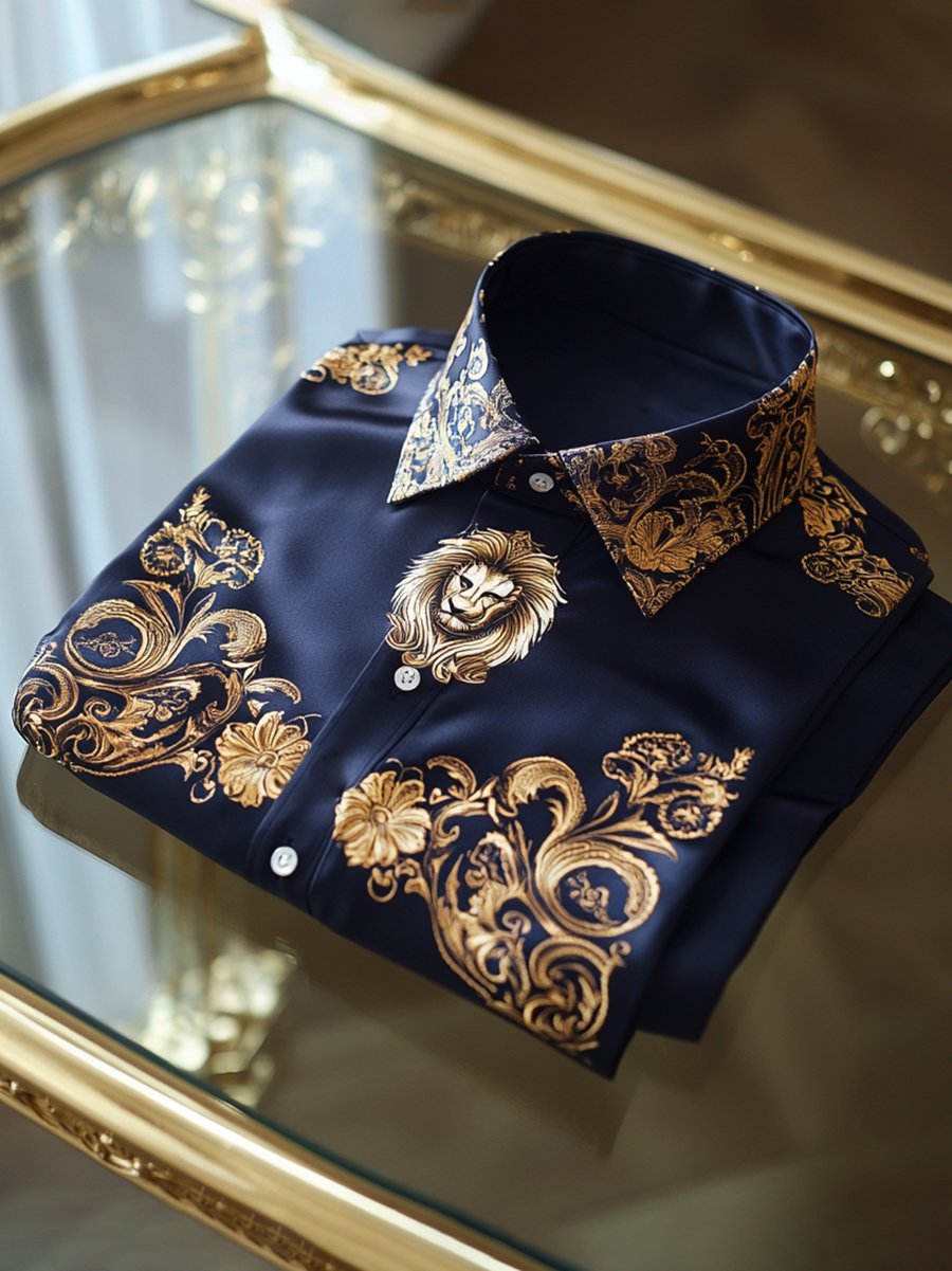 Camisa seda de lujo ejecutivo de manga larga para hombre