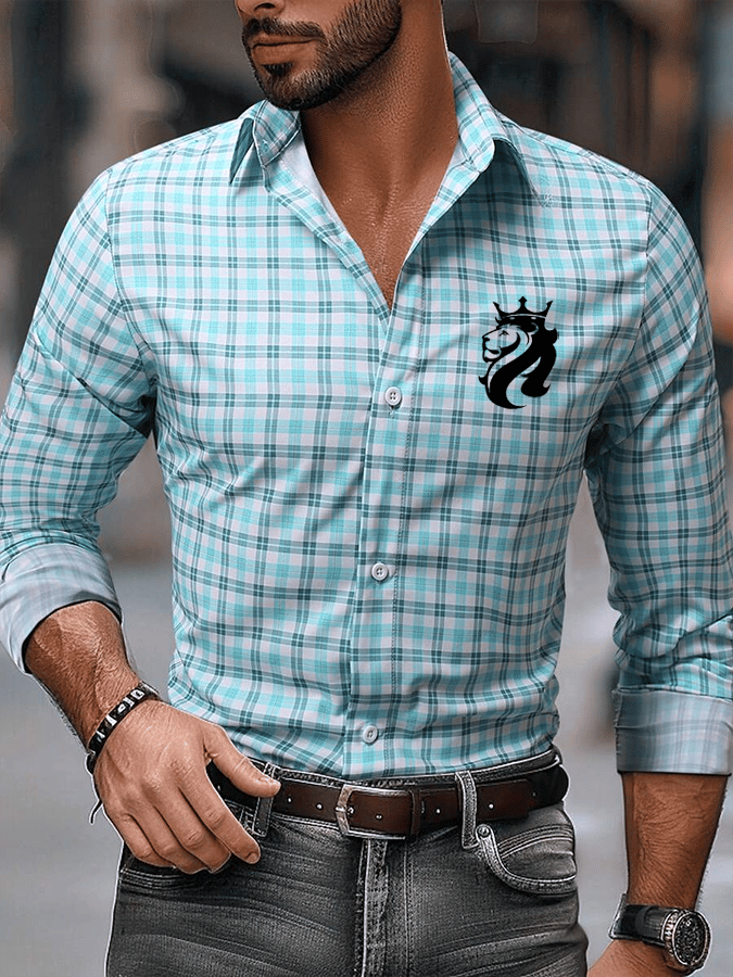 Camisa a cuadros ejecutivo casual para hombre