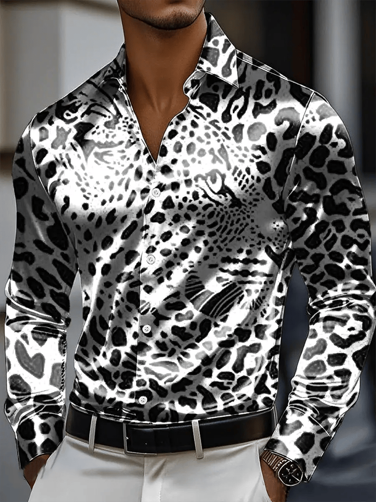 Camisa vintage de manga larga para hombre
