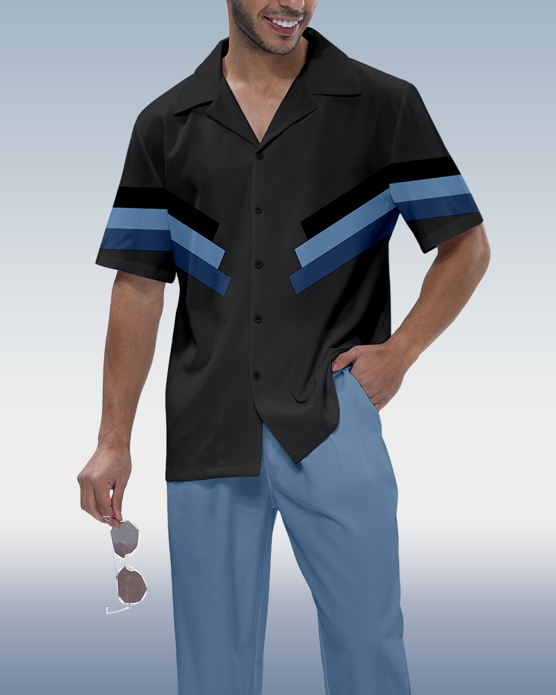 Camisa Rianmond Colorblock de manga corta Walking Set 536 para hombre