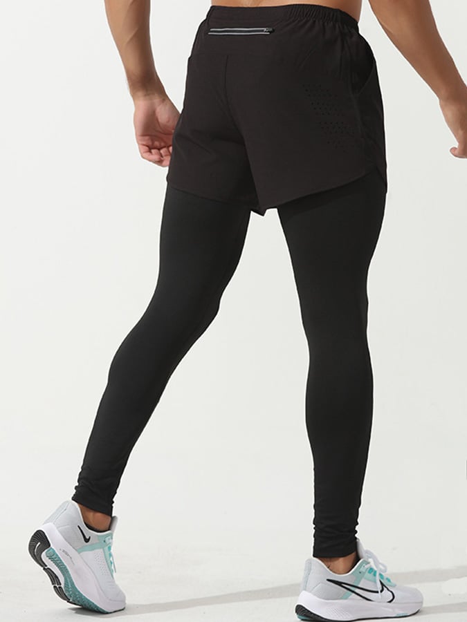 Quick Dry Fake Two Piece Leggings para hombre