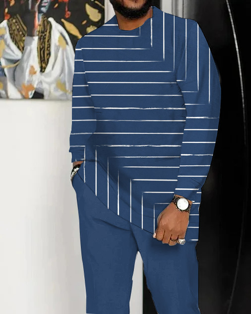 Retro Abstract Art Pattern Walking Suit de manga larga Suit para hombre