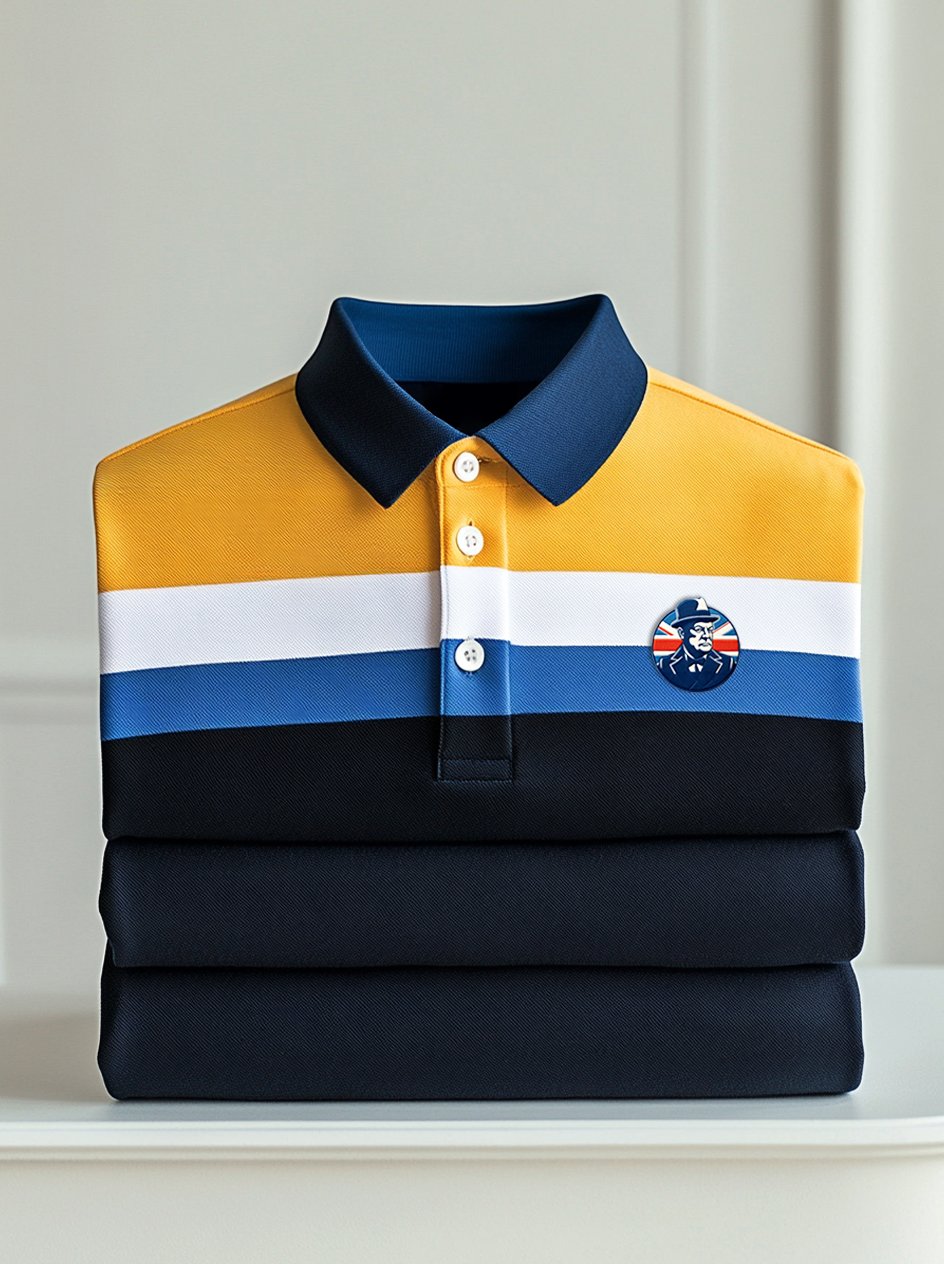 Camisa polo ejecutivo Union Jack casual Button de manga corta para hombre
