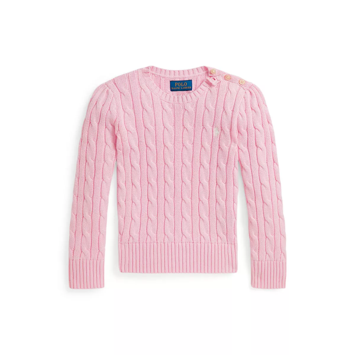 Girls 2-6x Cable-Knit Cotton Sweater - 4
