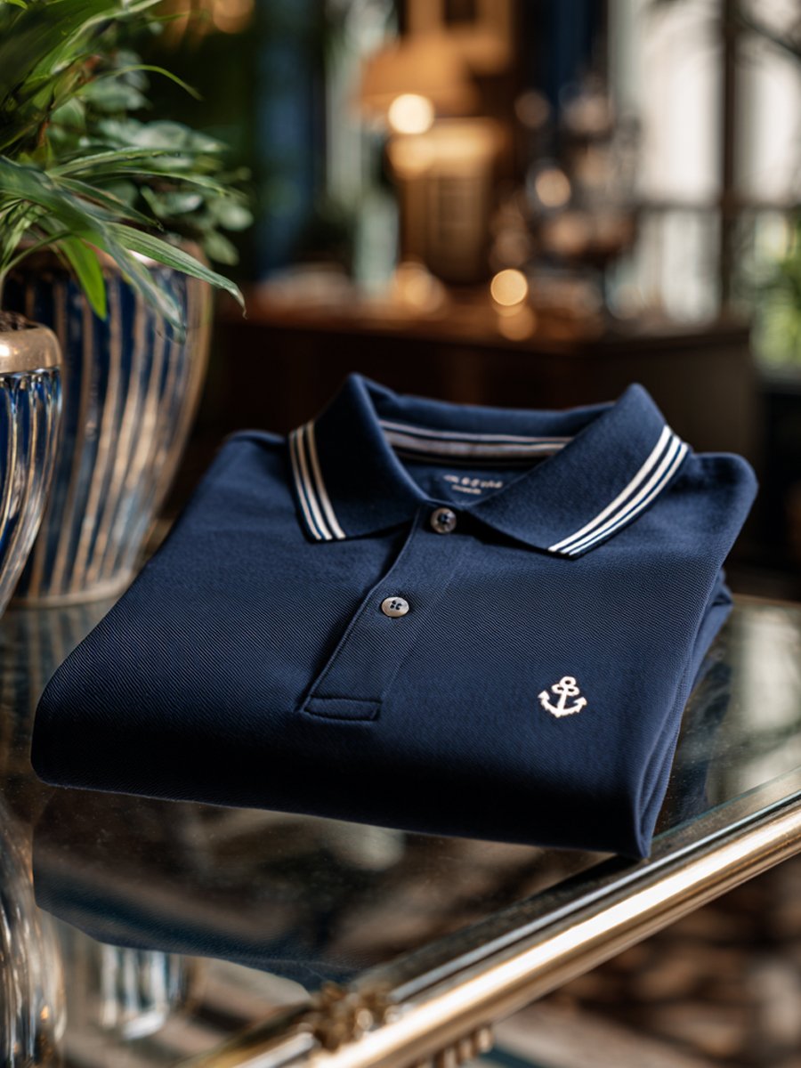 Camisa polo Check ejecutivo casual de manga corta para hombre