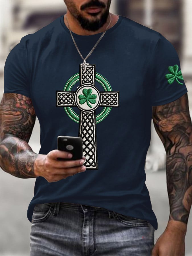 Camiseta St. Patrick's Day estampado Round Neck para hombre