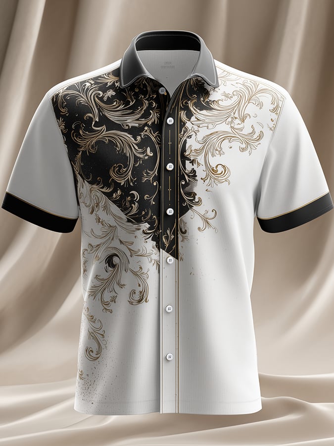 Camisa casual retro Gentleman Brogue diseño Dark para hombre