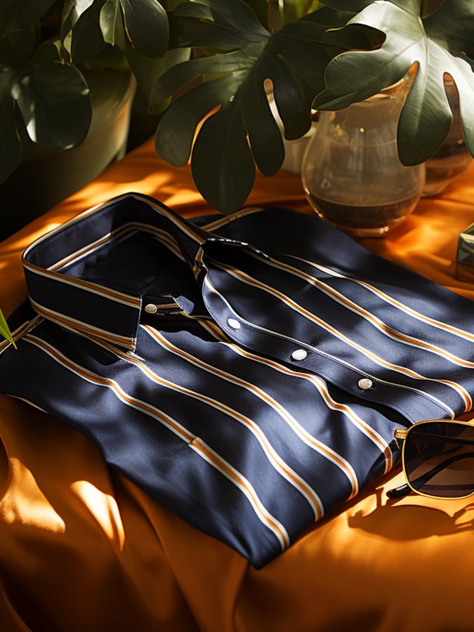 Camisa elegante Romantic a rayas de manga larga para hombre