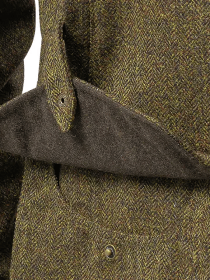 Chaqueta Western vintage para exterior Hunting Zip Button Herringbone casual para hombre