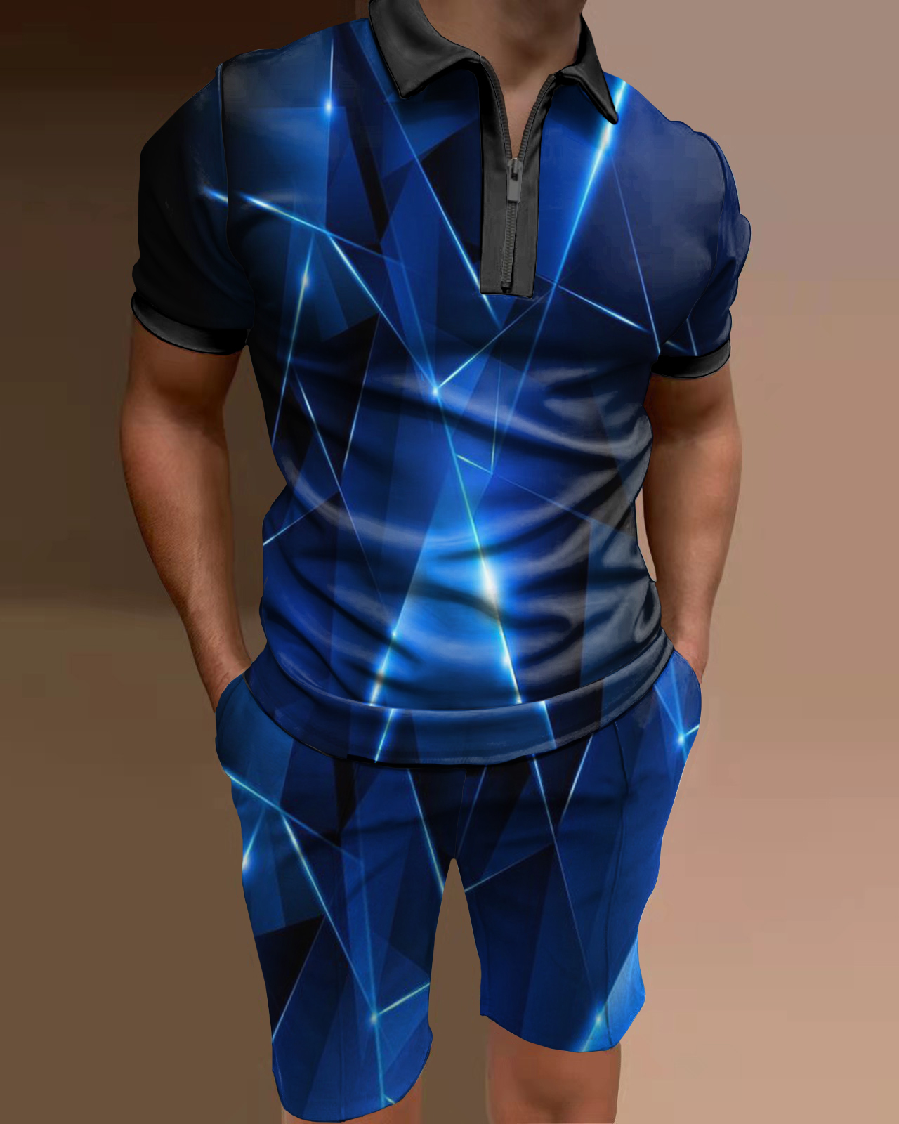 Conjunto de dos piezas camisa polo casual para hombre