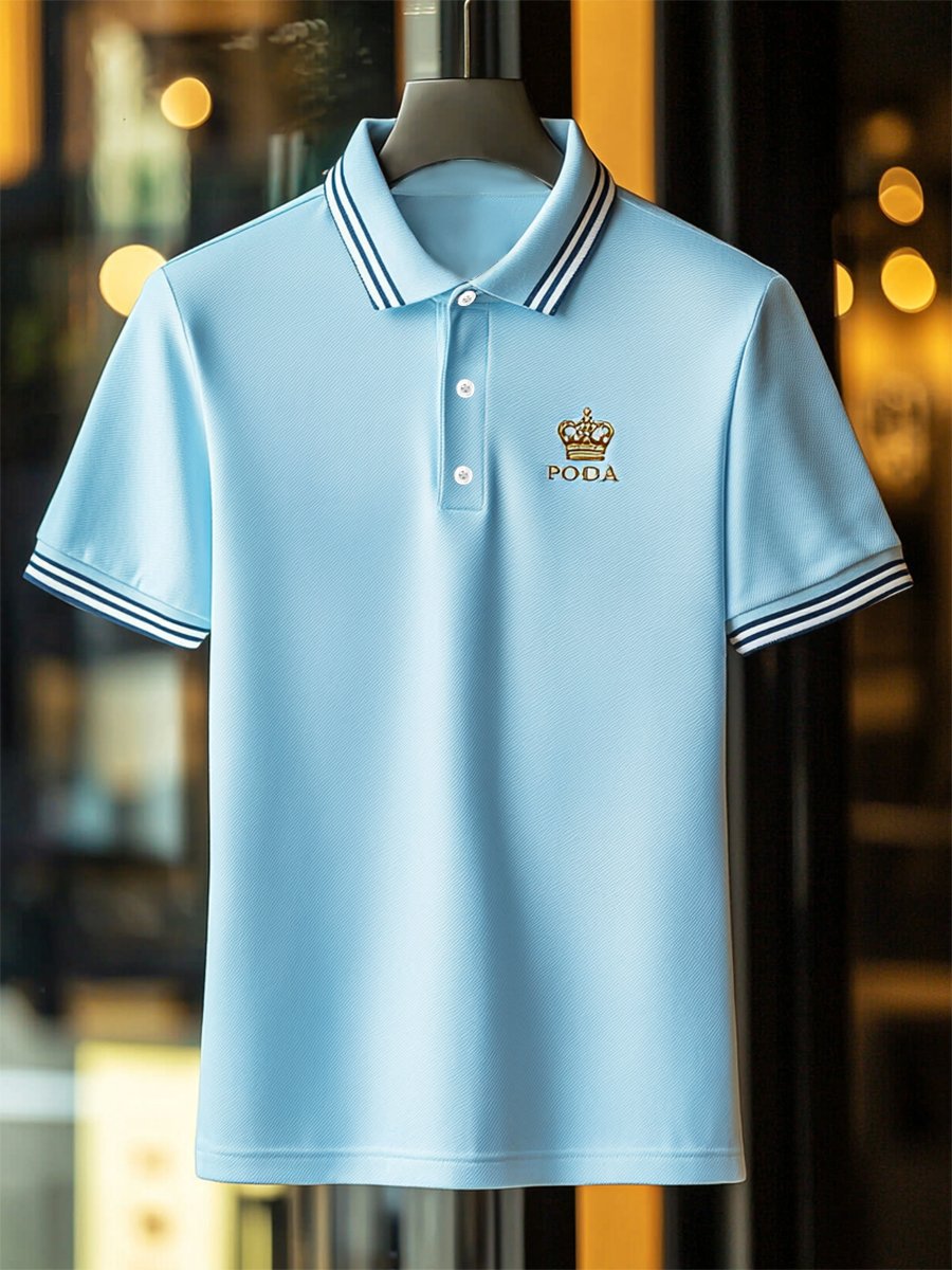 Camisa polo ejecutivo casual Button de manga corta para hombre