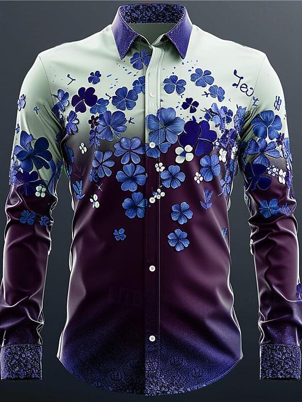 Camisa St. Patrick's Day Clover Saint Patrick Green Beer Button Up camisa de manga larga para hombre