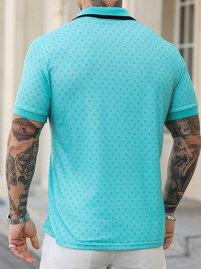 Camisa polo Letter estampado casual para hombre