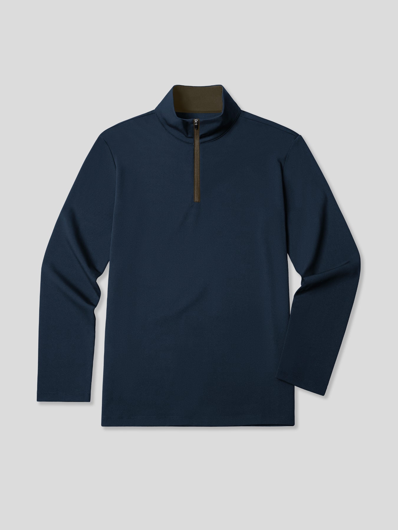 SmoothBlend clásico Fit Half Zip Mock Neck Tee:Zip Contrast Color