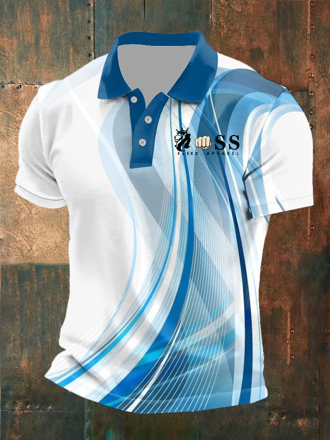 Casual retro geométrico ejecutivo Polo para hombre