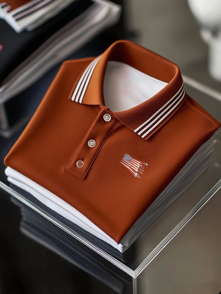 Camisa polo ejecutivo casual Button de manga corta para hombre