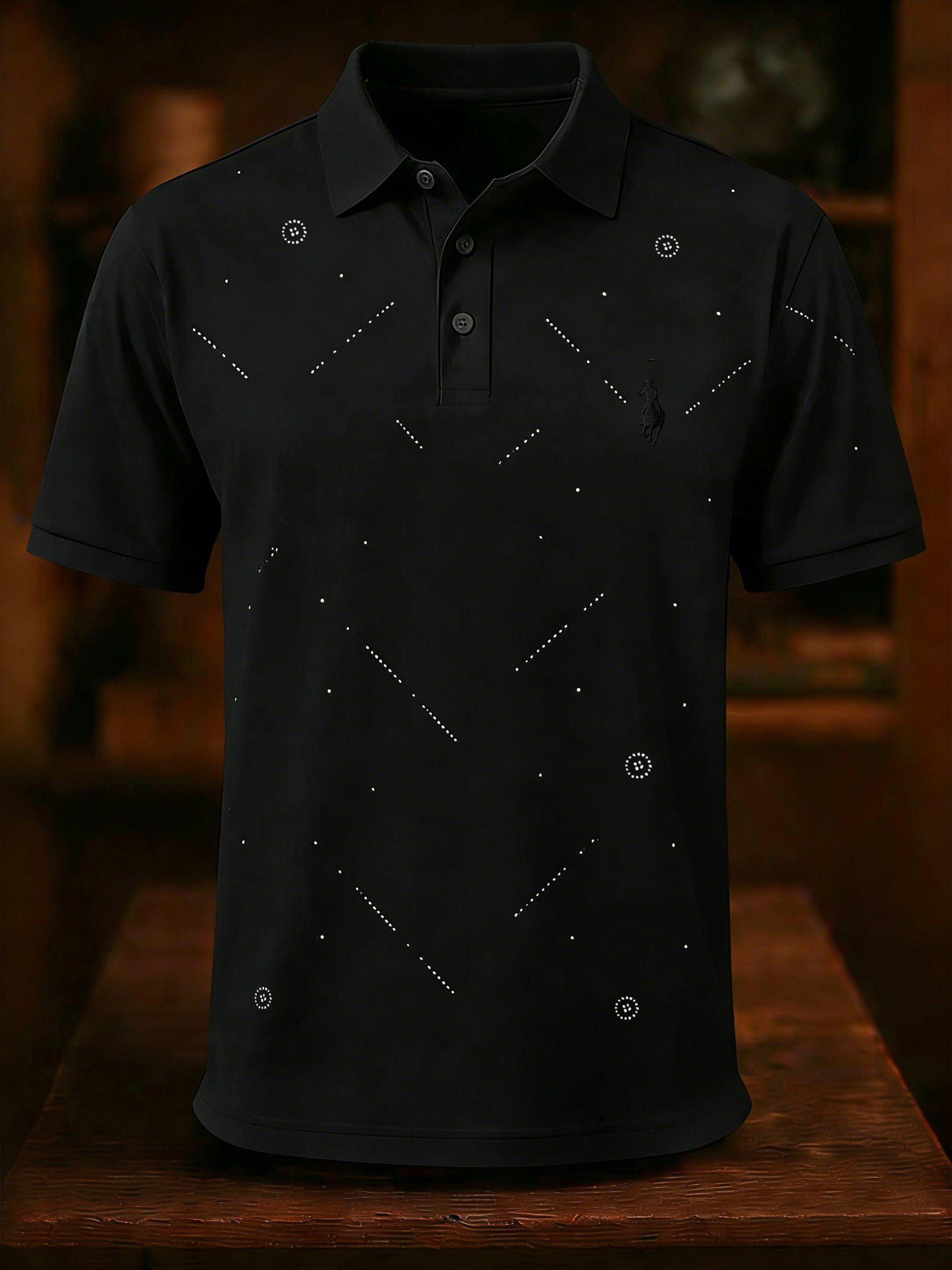 Camisa polo ejecutivo Style estampado de manga corta para hombre