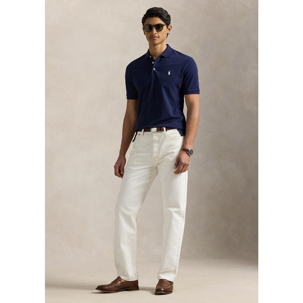 Classic Fit Stretch Mesh Polo Shirt - 4