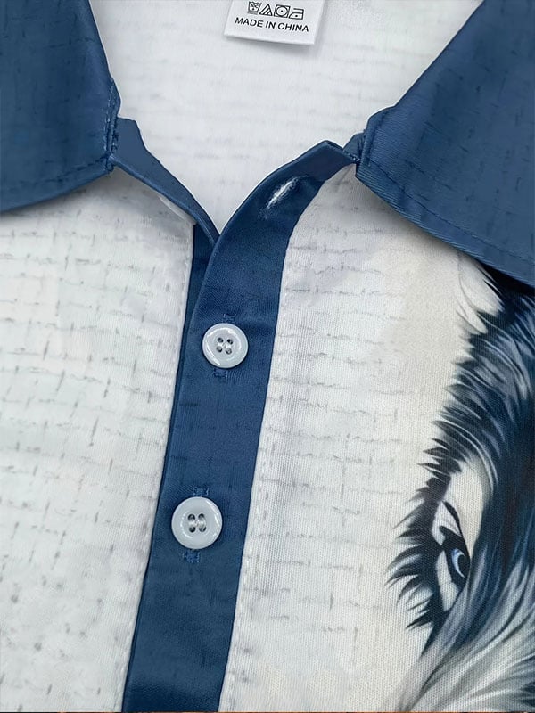 Camisa polo casual Animal estampado para hombre