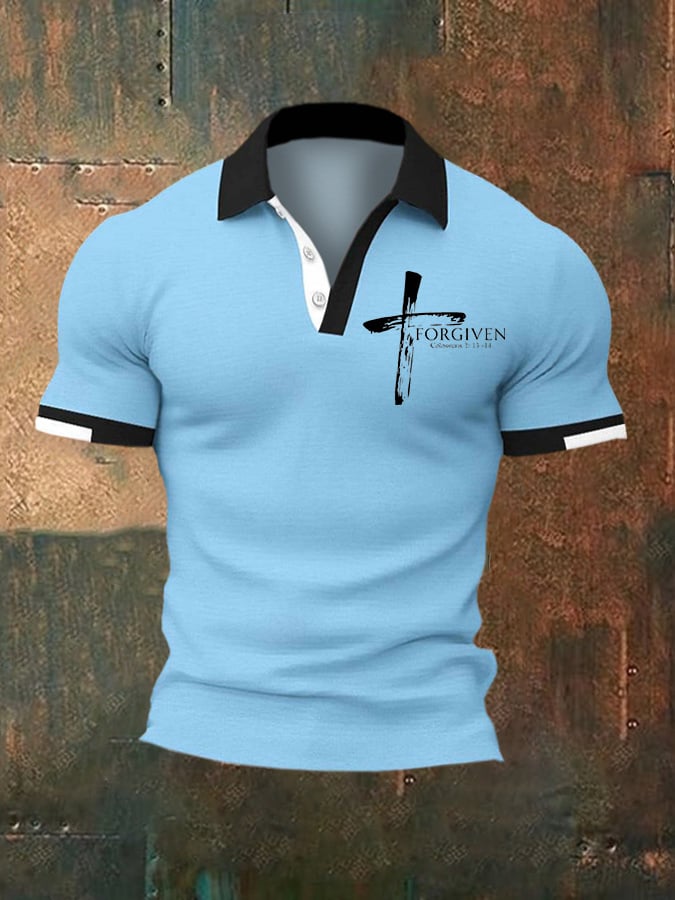Casual Contrast Color Faith Polo para hombre