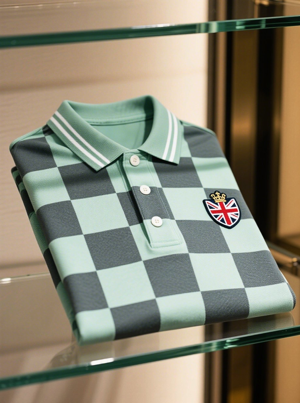Camisa polo ejecutivo casual Union Jack Button de manga corta para hombre