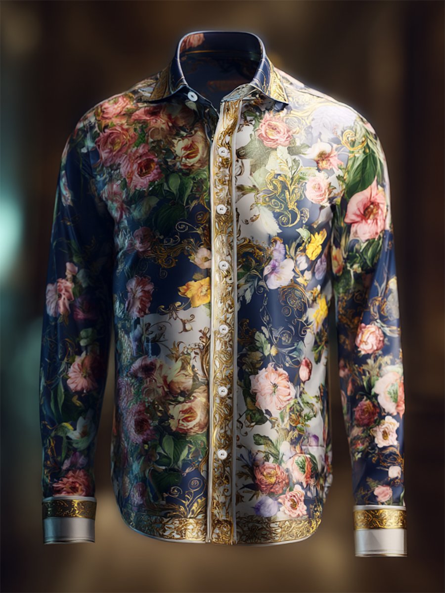 Camisa Luxe satén de manga larga para hombre