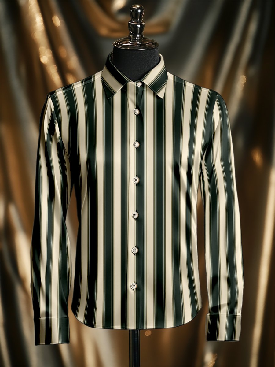 Camisa seda de lujo ejecutivo de manga larga para hombre