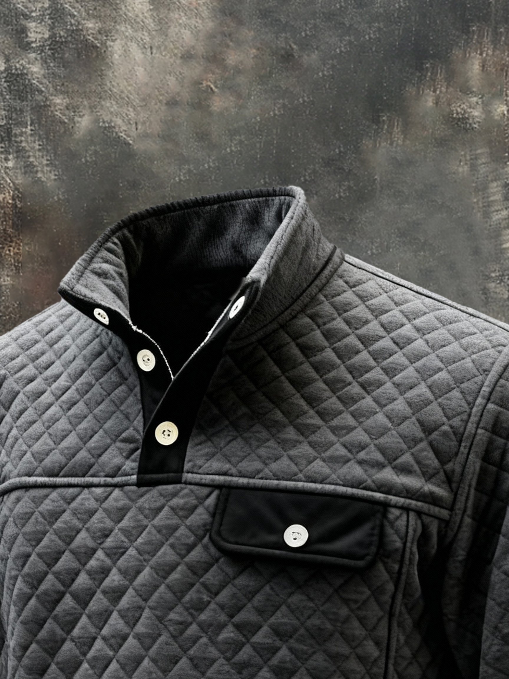 Sudadera vintage texturizado Comfortable Henley para hombre