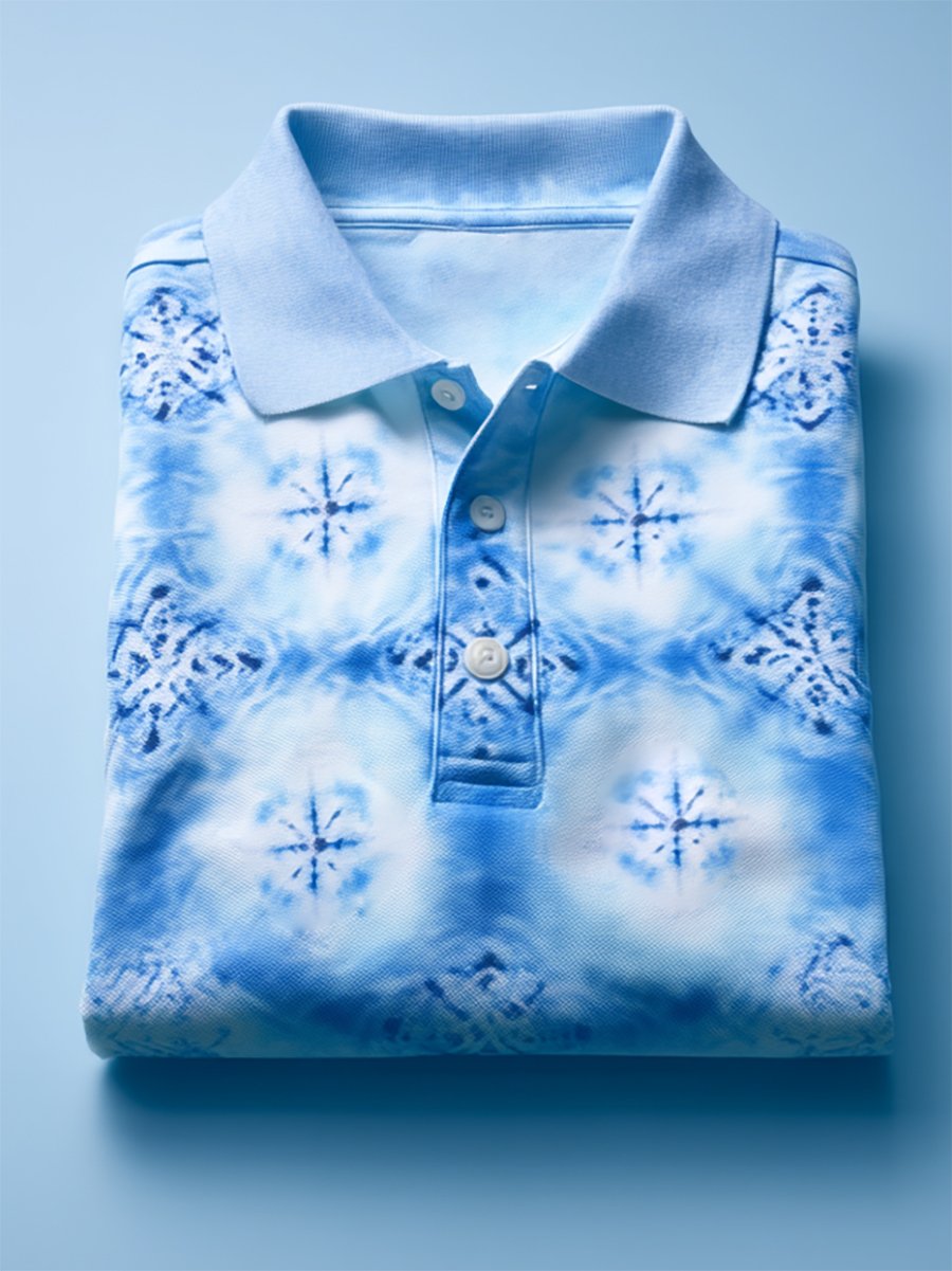 Camisa polo ejecutivo casual Cross Faith Art Button de manga corta para hombre