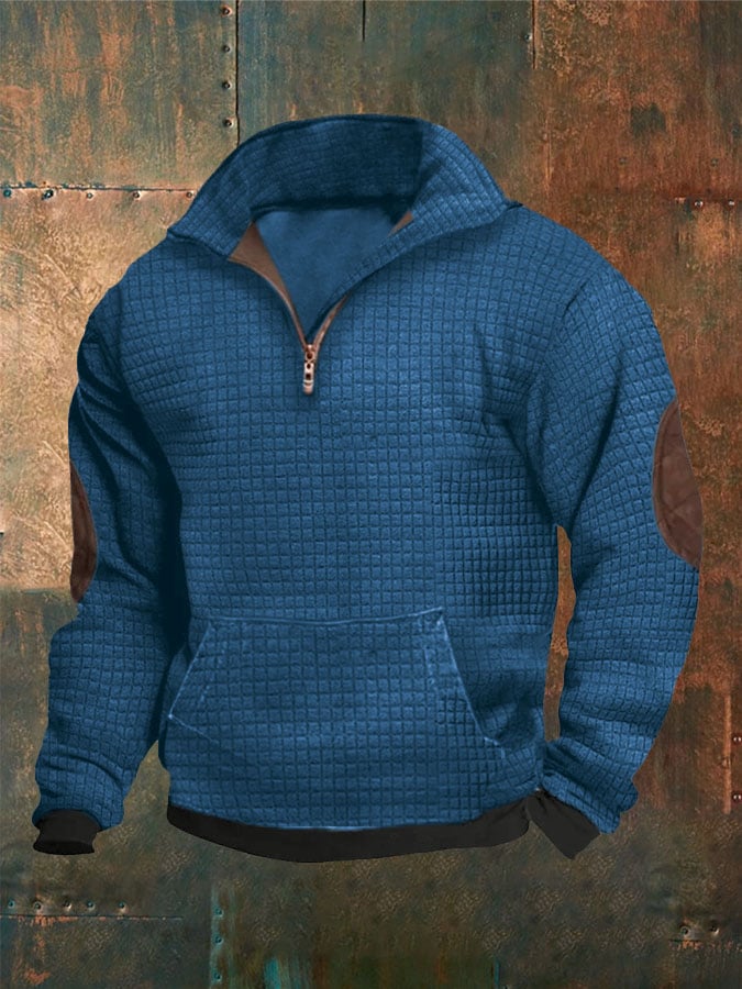 Sudadera Stand cuello cierre de manga larga casual para hombre