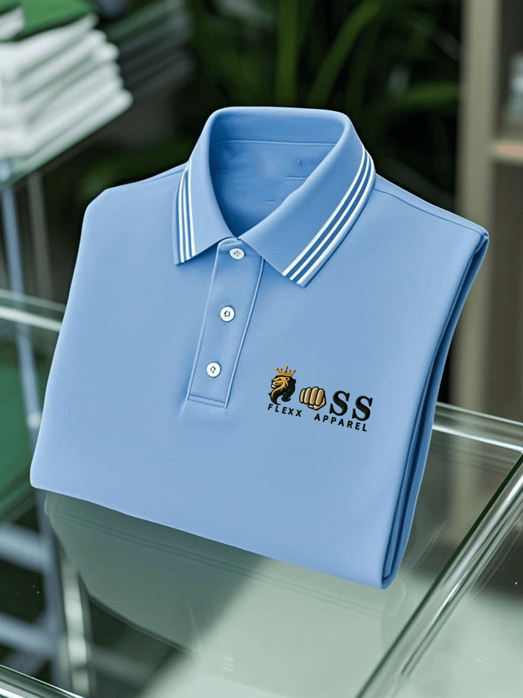 Camisa polo ejecutivo casual estampado de manga corta para hombre