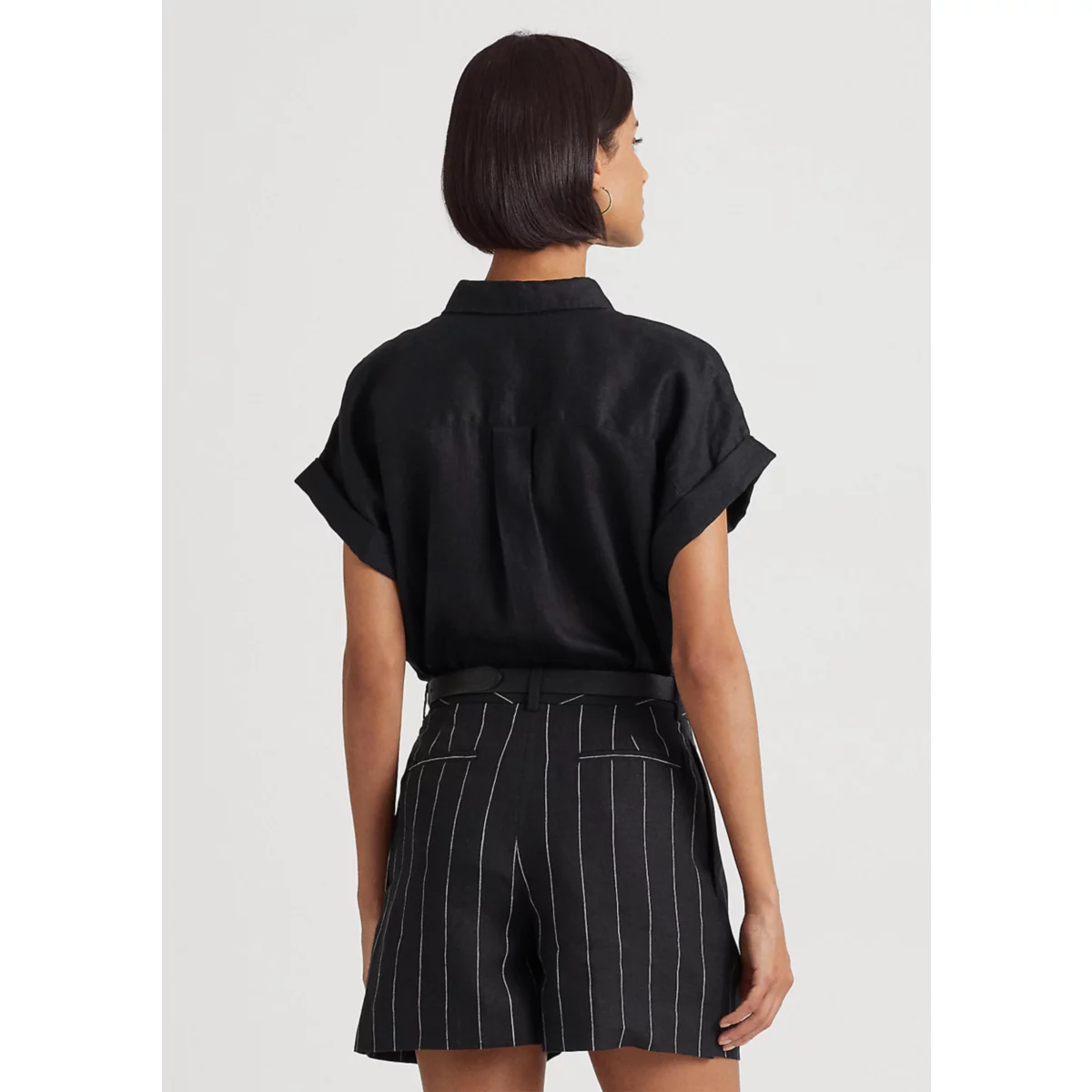 Women's Relaxed Fit Linen Short Sleeve Shirt - 2