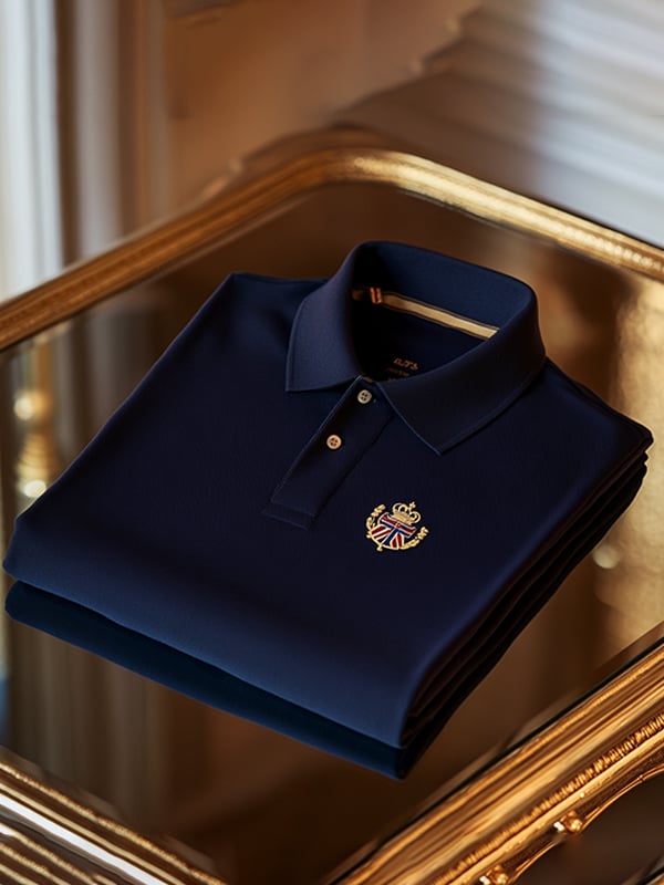 Camisa polo retro ejecutivo rayas estampado de manga larga para hombre