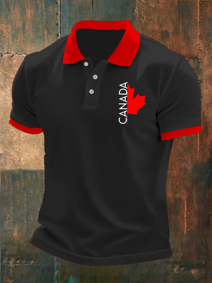 Camisa polo Canadian Maple Leaf estampado para hombre