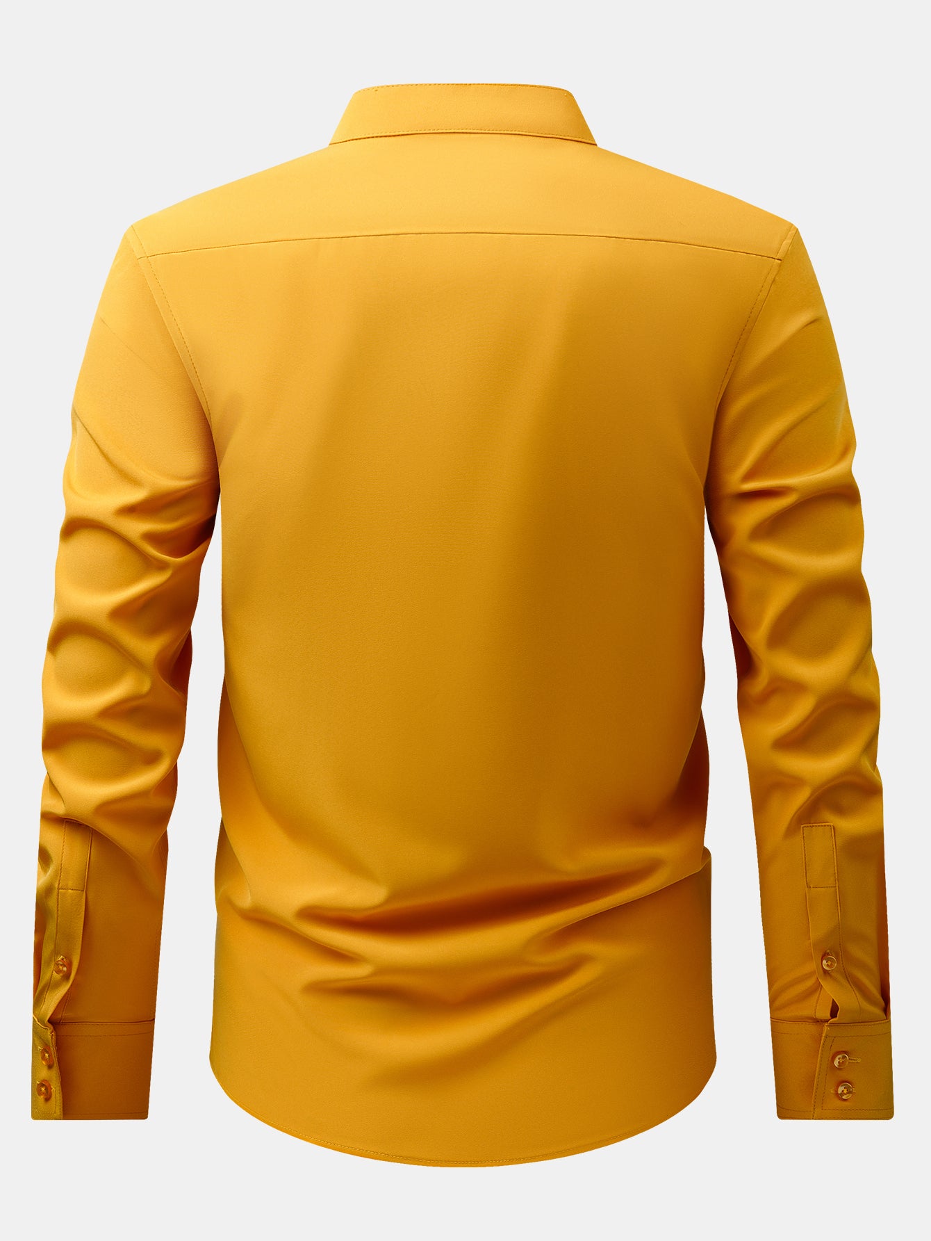Camisa de vestir Non-Iron Hidden Placket Stand Collar