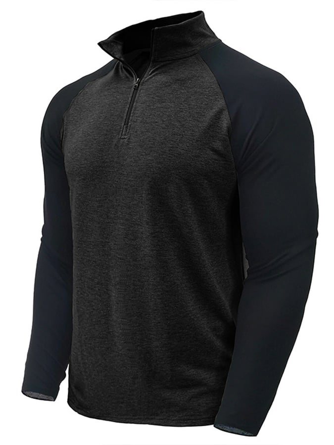 Camisa polo Sports casual Colorblocking de manga larga Half Zip