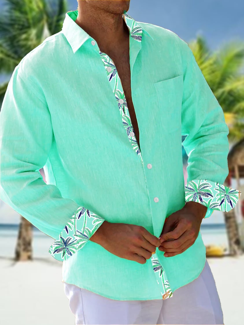 Camisa casual Holiday Contrast estampado para hombre