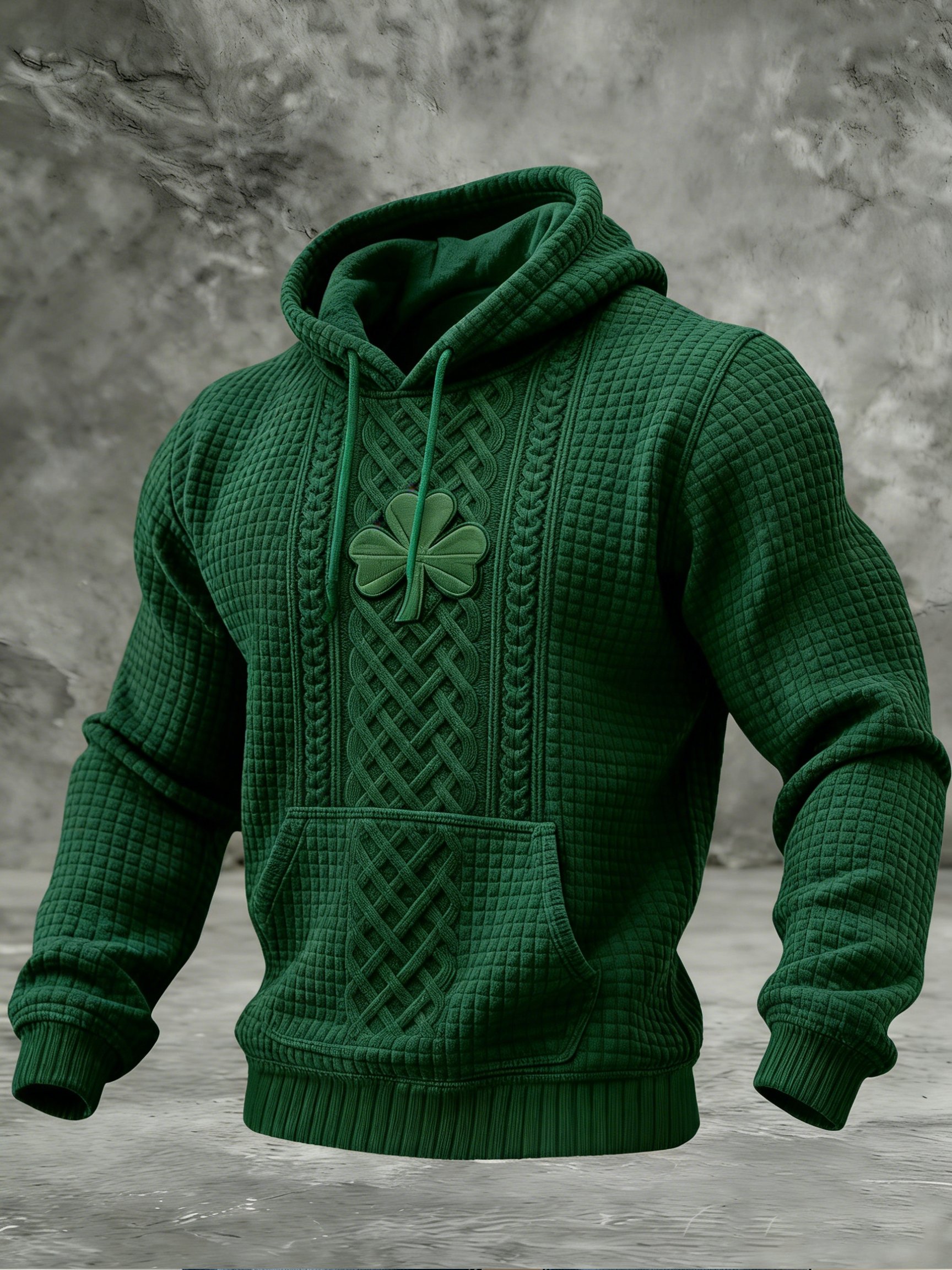 Sudadera St. Patrick's Day estampado con gorrasucha para hombre